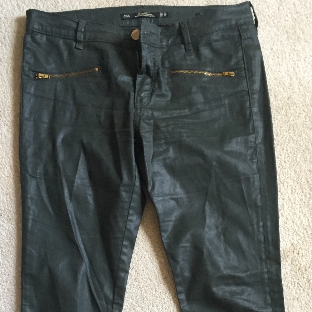 Zara Woman's Leather Premium Denimwear Slim Fit 6